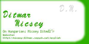 ditmar micsey business card